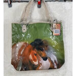 Montana West Concealed Carry Horse Print Tote NWT Zip-Top Closure